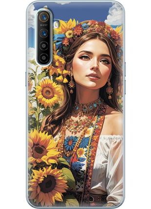 Чехол силиконовый с картинкой на realme xt (патриотический, девушка украинка)