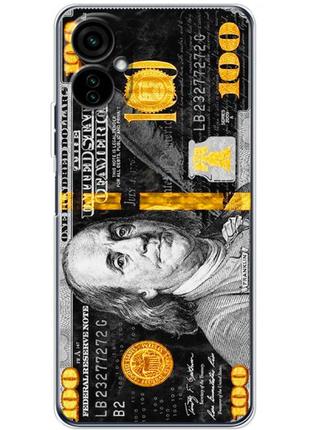 Чехол силиконовый с картинкой на tecno camon 19 neo (dollars money)