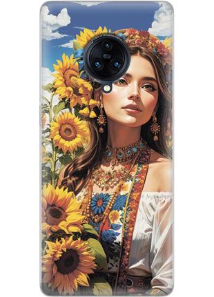 Чохол силіконовий з картинкою на vivo nex 3 (патріотичний, дівчинка українка)