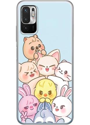 Чехол силиконовый с картинкой на xiaomi redmi note 10 5g (stray kids boy band, стрей кидс)