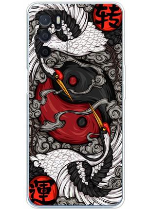 Чехол силиконовый с картинкой на oppo a16 (знак инь янь)