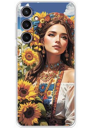 Чохол силіконовий з картинкою на samsung galaxy s23 fe (s711) (патріотичний, дівчинка українка)