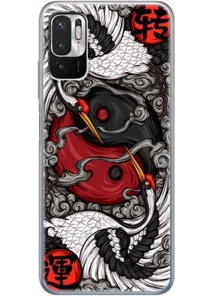 Чехол силиконовый с картинкой на xiaomi redmi note 10 5g (знак инь янь)