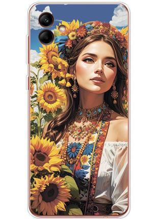 Чохол силіконовий з картинкою на samsung galaxy a04 (a045) (патріотичний, дівчинка українка)