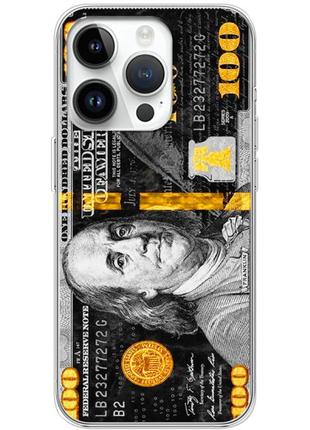 Чехол силиконовый с картинкой на iphone 14 pro (dollars money)