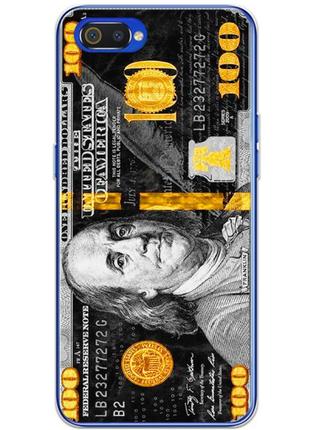 Чехол силиконовый с картинкой на realme c2 (dollars money)
