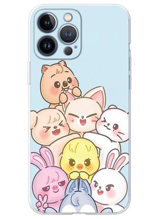 Чехол силиконовый с картинкой на iphone 13 pro (stray kids boy band, стрей кидс)