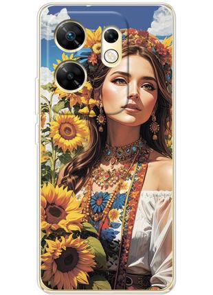 Чохол силіконовий з картинкою на infinix zero 30 4g (патріотичний, дівчинка українка)