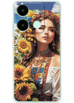 Чехол силиконовый с картинкой на infinix smart 7 (патриотический, девушка украинка)