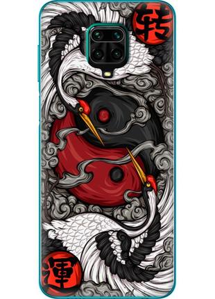 Чехол силиконовый с картинкой на xiaomi redmi note 9 pro (знак инь янь)