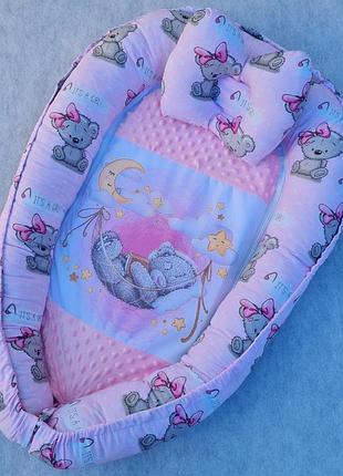 Кокон - гніздо для новонароджених. розмір 90х65 см (різні кольори та малюнки), модель 5