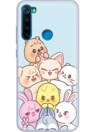Чехол силиконовый с картинкой на xiaomi redmi note 8 (stray kids boy band, стрей кидс)