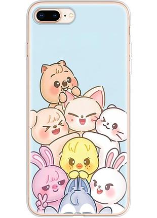Чехол силиконовый с картинкой на iphone 8 plus (stray kids boy band, стрей кидс)