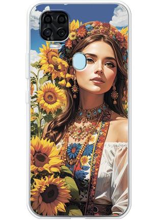 Чехол силиконовый с картинкой на zte blade v2020 (патриотический, девушка украинка)