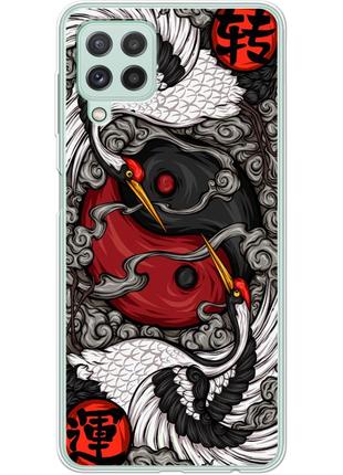 Чехол силиконовый с картинкой на samsung galaxy a22 4g (a225) (знак инь янь)