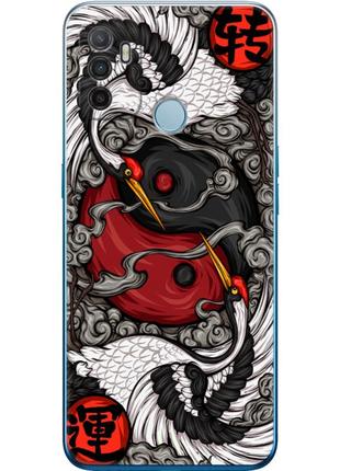 Чехол силиконовый с картинкой на oppo a32 (знак инь янь)