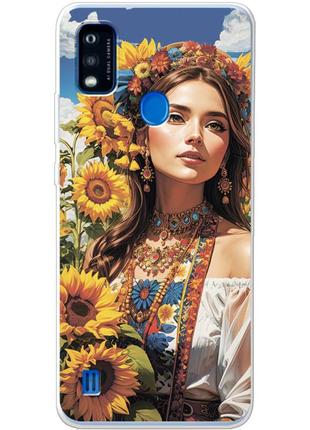 Чохол силіконовий з картинкою на zte blade a51 (патріотичний, дівчинка українка)