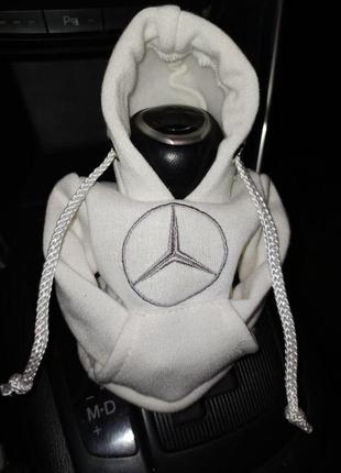 Чехол кофта худи аксессуар на кпп car hoodie мерседес mercedes молочный подарок автомобилисту 10070