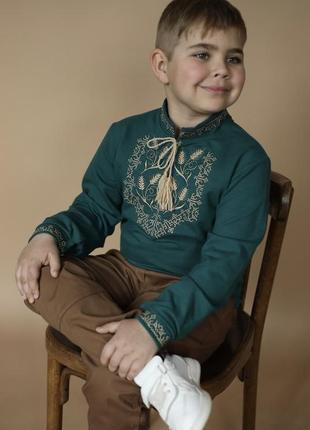 Сорочка вишиванка для хлопчика пшениця2 фото