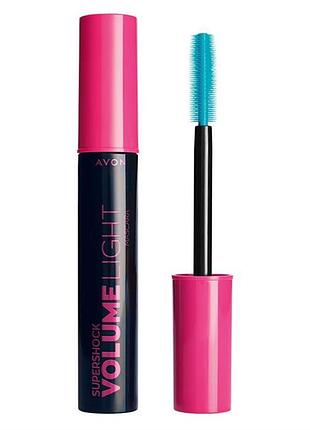 Туш для вій «супершок». невагомий об`єм» відтінок ультрачорна 10 мл avon