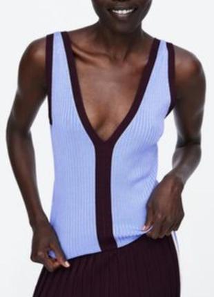 Топ  zara в рубчик