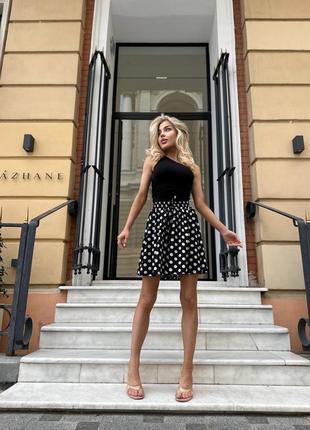 Трендовая юбка-шорты оверсайз кроя в гороховый принт🔥9 фото