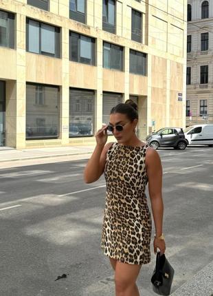Базовая мини-платье леопард