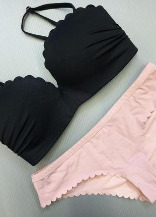 36с 80с/75д h&m безупречный раздельный купальник бандо без косточек на каркасе чашка д