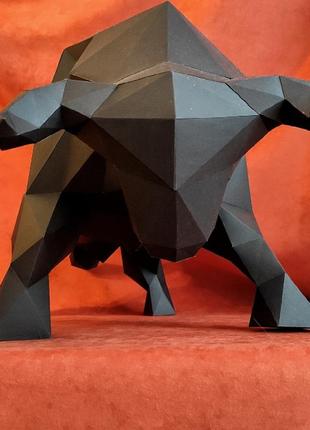 Paperkhan конструктор из картона бык буйвол телец оригами papercraft 3d фигура развивающий набор антистресс9 фото