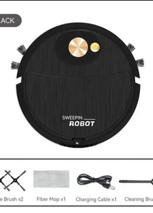 Робот пилосос робот 3 в 1 розумний робот-прибиральник для дому sweeping robot 521-2345 чорний