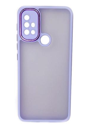 Чохол fiji lens для motorola moto g10 / g20 / g30 бампер матовий з захистом блока камер violet