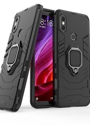 Чохол ring case для xiaomi mi max 3 броньований бампер з кільцем чорний