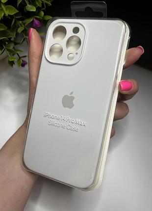 Чехол на iphone (айфон) 14 pro max квадратные борта  silicone case full camera apple