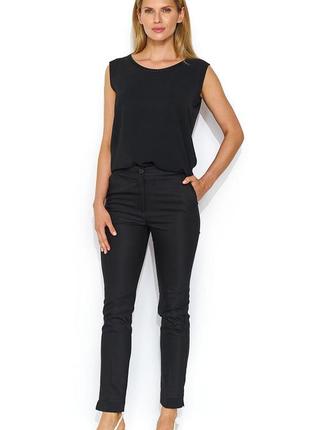 Жіноча літня  однотонна блузка чорного кольору. модель goggia zaps. колекція весна-літо 20242 фото
