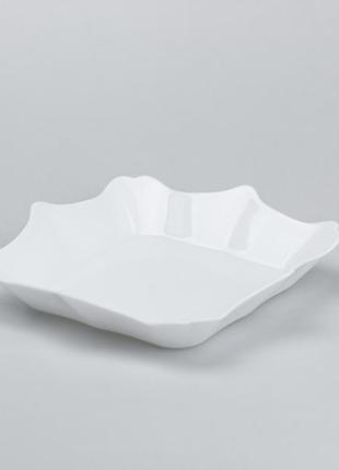 Столовий сервіз 26 квадратних керамічних тарілок білий2 фото