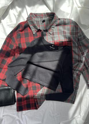 Лонгслив в рубчик h&m