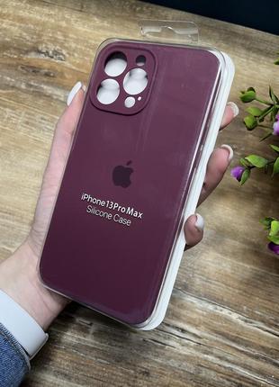 Чохол на iphone (айфон) 13 pro max квадратні борти  silicone case full camera на apple