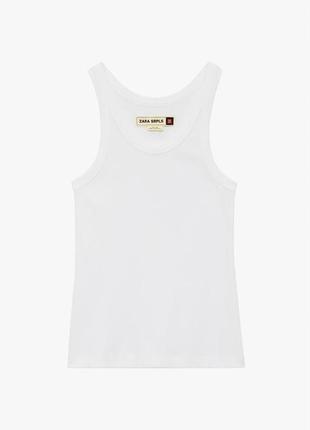 Майка в рубчик хлопок zara