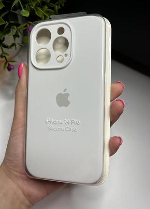 Чехол на iphone (айфон) 14 pro квадратные борта  silicone case full camera apple