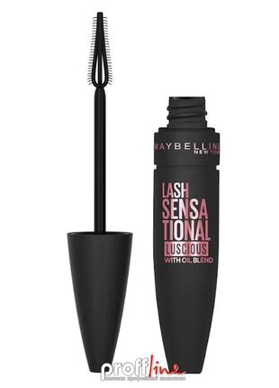 Туш для вій Maybelline sky high luscious with oil blend black чорна, 9.5 мл