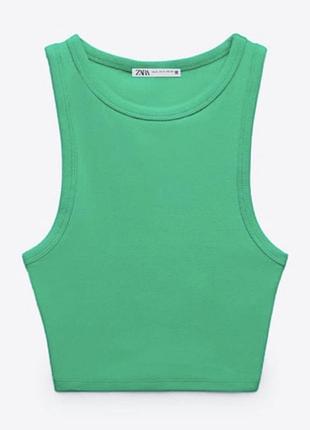 Топ zara в рубчик зелений, розмір s