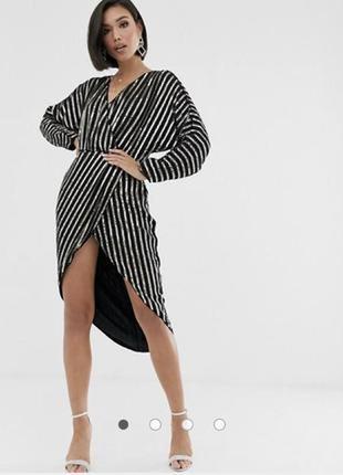 Шикарне мідіплаття на запах asos disign