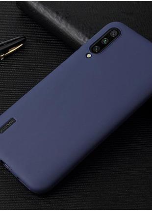 Чехол soft touch для xiaomi mi 9 lite (mi cc9) силикон бампер темно-синий