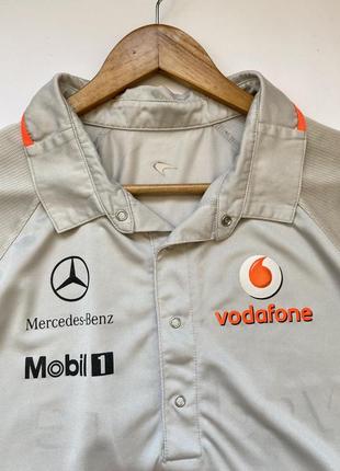 Мужская футболка поло mercedes benz серого цвета3 фото