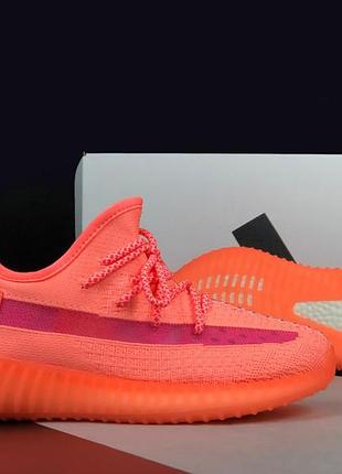 Steely yeezy boost 350 кросівки кеди жіночі адідас ізі буст низькі весняні літні текстильні сітка легкі відмінна якість коралові