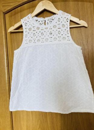 Белая тонкая хлопковая блуза майка 44 р