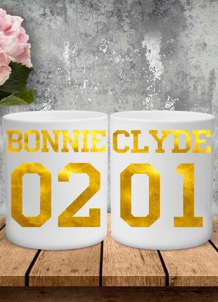 Парні чашки з принтом - bonnie/clyde!