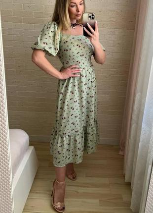 Сукня міді у квітковий принт