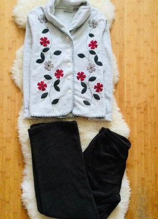 Royal fleece флисовый домашний комплект. пижама s-m-l. зимний. флисовый пиджак - рубаха с шикарной а