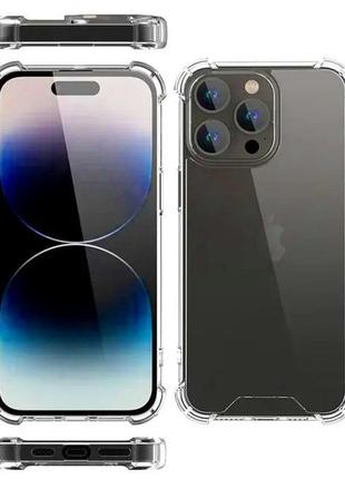 Оригинальный прозрачный чехол armored case с защитными бортами для iphone 15 pro max